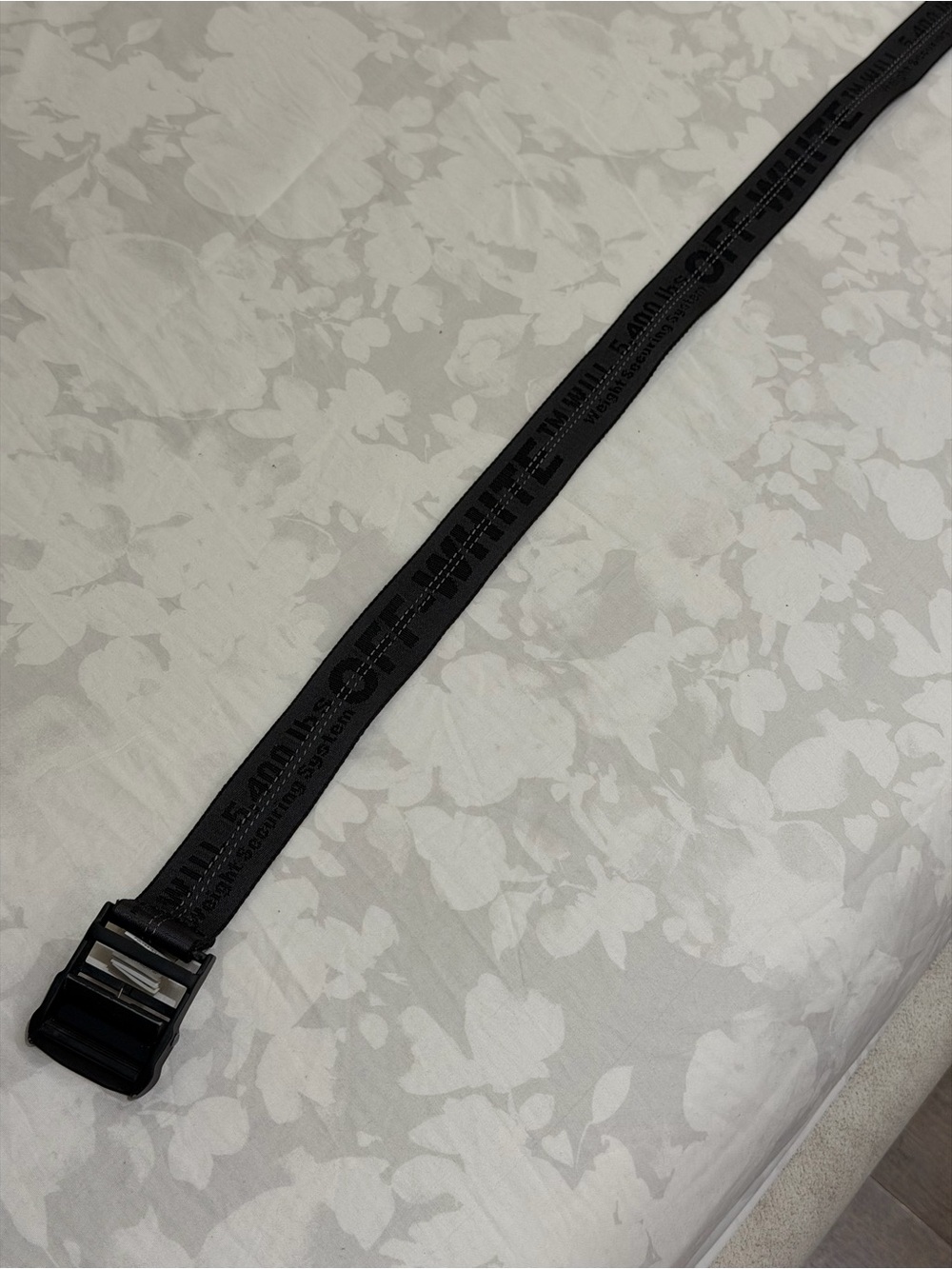 Off-White Black Industrial Web Belt with Matte Buckle - Picture 6 of 6